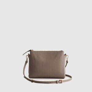 Quince | Italian Leather Triple Compartment Crossbody | Mink